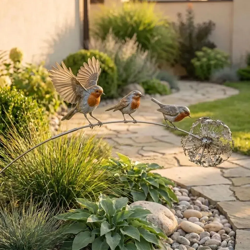Robin Garden Stake decorative accent
